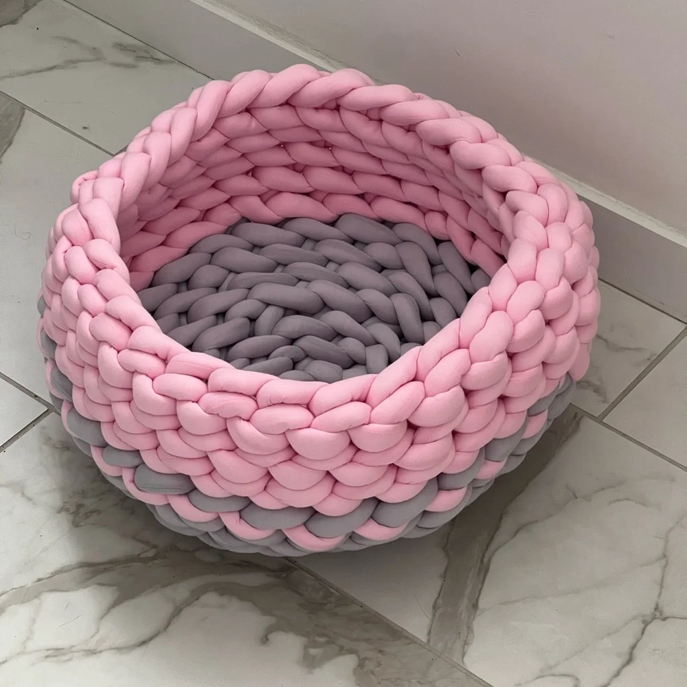 Handwoven 2-color Spacious Machine Washable Pet Baskets - 20 inches diameter